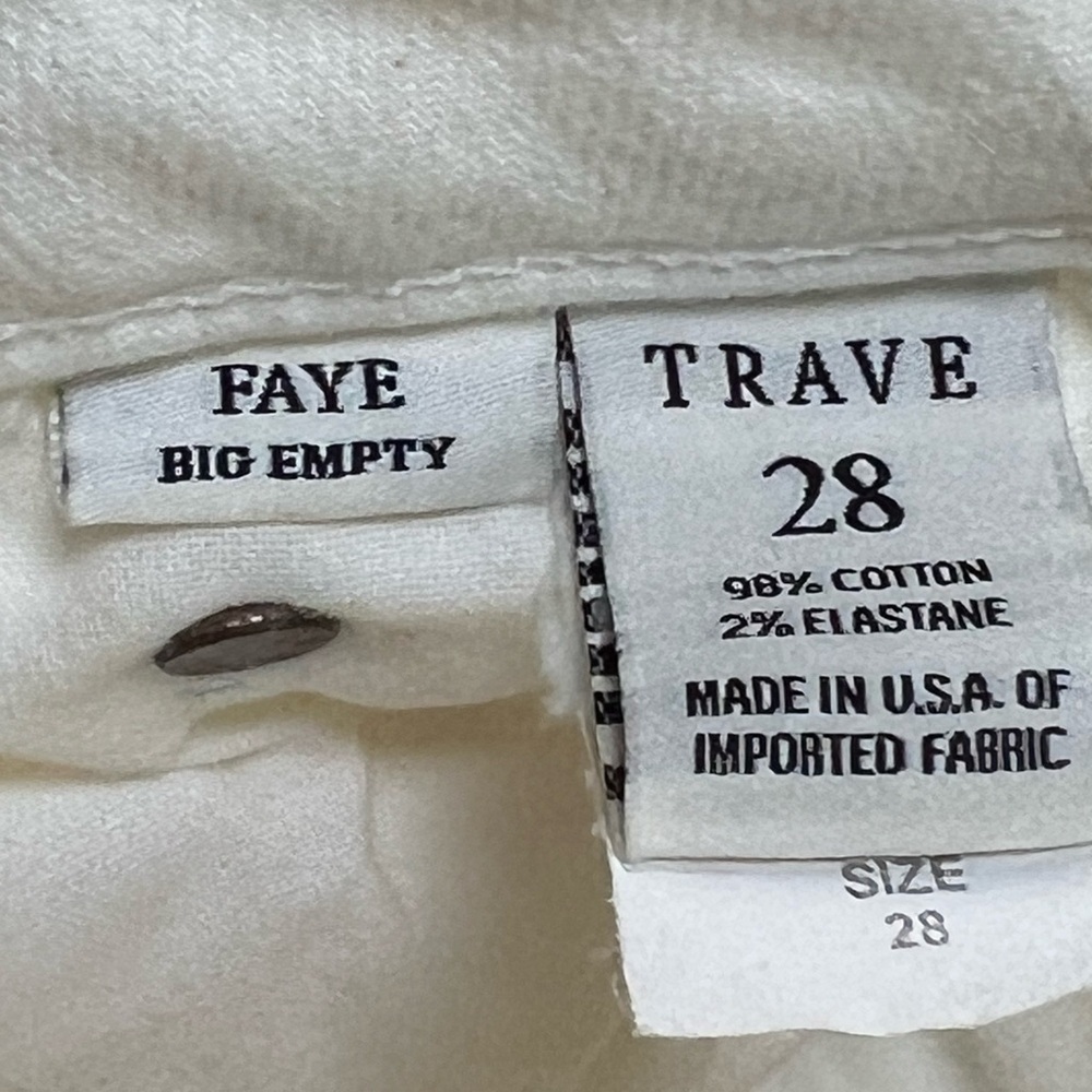 New Trave Faye Off White Jeans Size 28 Raw Hem Split Seam 5 Pocket NWOT - Picture 8 of 11